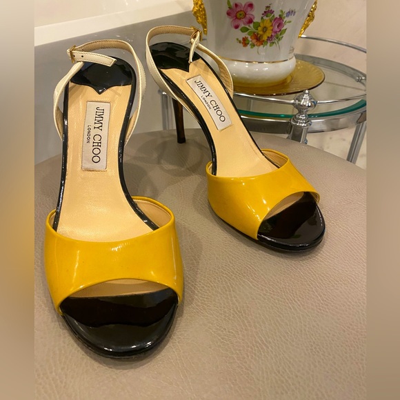 Jimmy Choo Shoes - Jimmy Choo Patent Leather Slingback Sandals  39.5 MADE ITALY